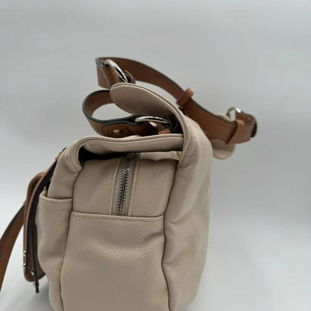 Rosetti Bag Womens Beige Tan Pebbled Leather Shoulder Hobo Satchel Zip Everyday